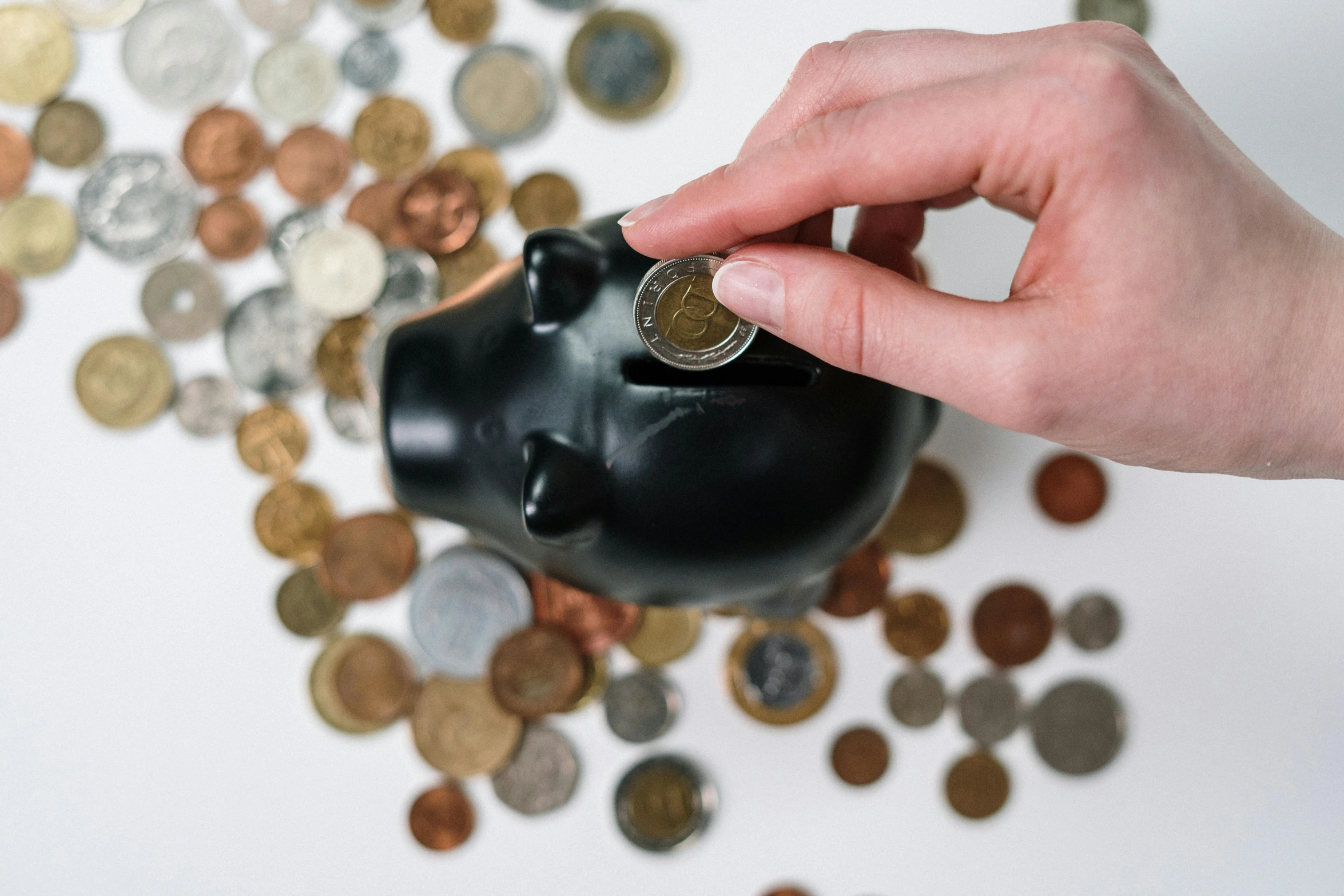 a person putting a coin into a piggy bank, by Emma Andijewska, pexels contest winner, renaissance, 15081959 21121991 01012000 4k, middle close up composition, multi-part, small