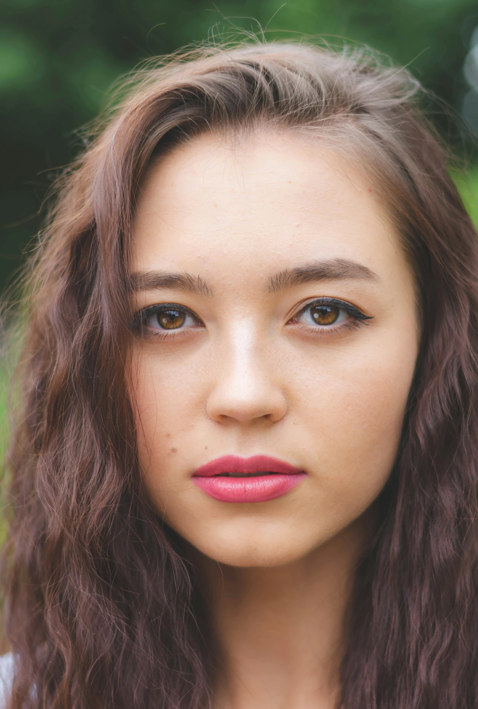 a close up of a woman with long hair, portrait sophie mudd, south east asian with round face, mixed-race woman, shot on sony a 7