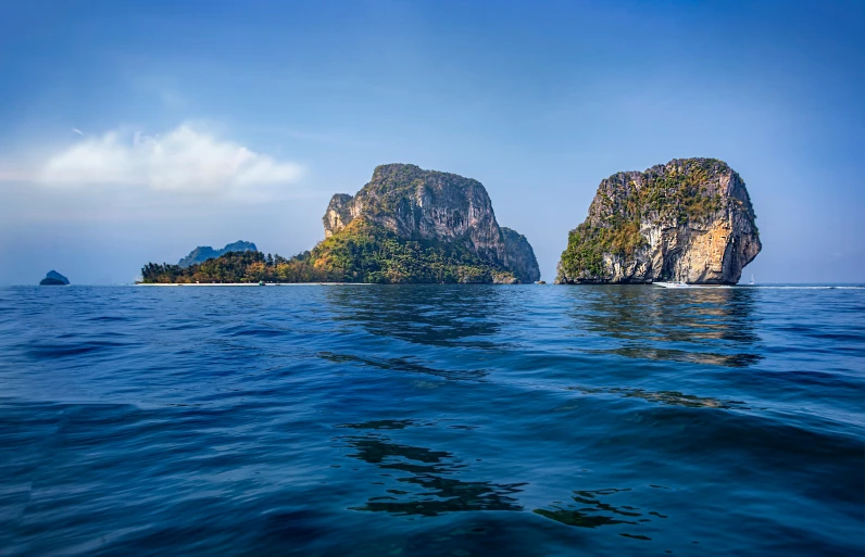 an island in the middle of the ocean, pexels contest winner, thailand, thumbnail, sharp cliffs, detailed high resolution