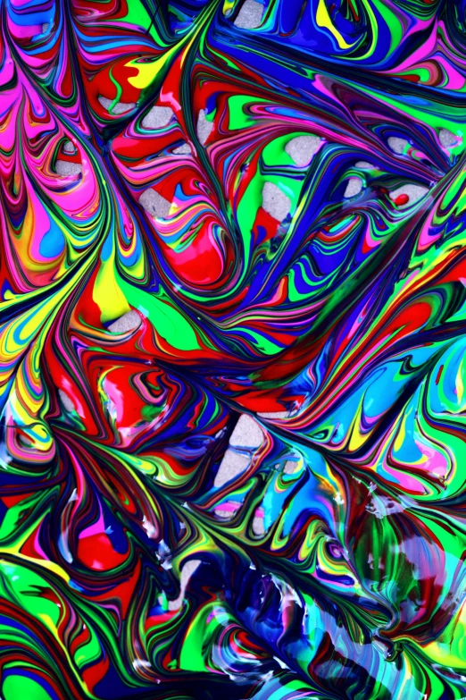 a colorful painting with lots of different colors, inspired by George Aleef, flickr, liquid marble fluid painting, digital art. colorful comic, digital art - w 640, dripping in neon paint