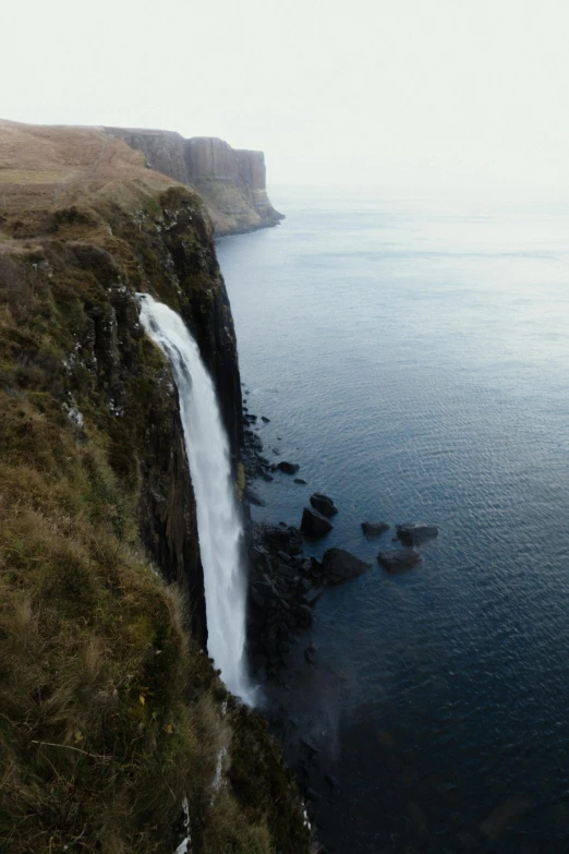 a large body of water next to a cliff, pexels contest winner, hurufiyya, glasgow, short spout, high angle, f / 2 0