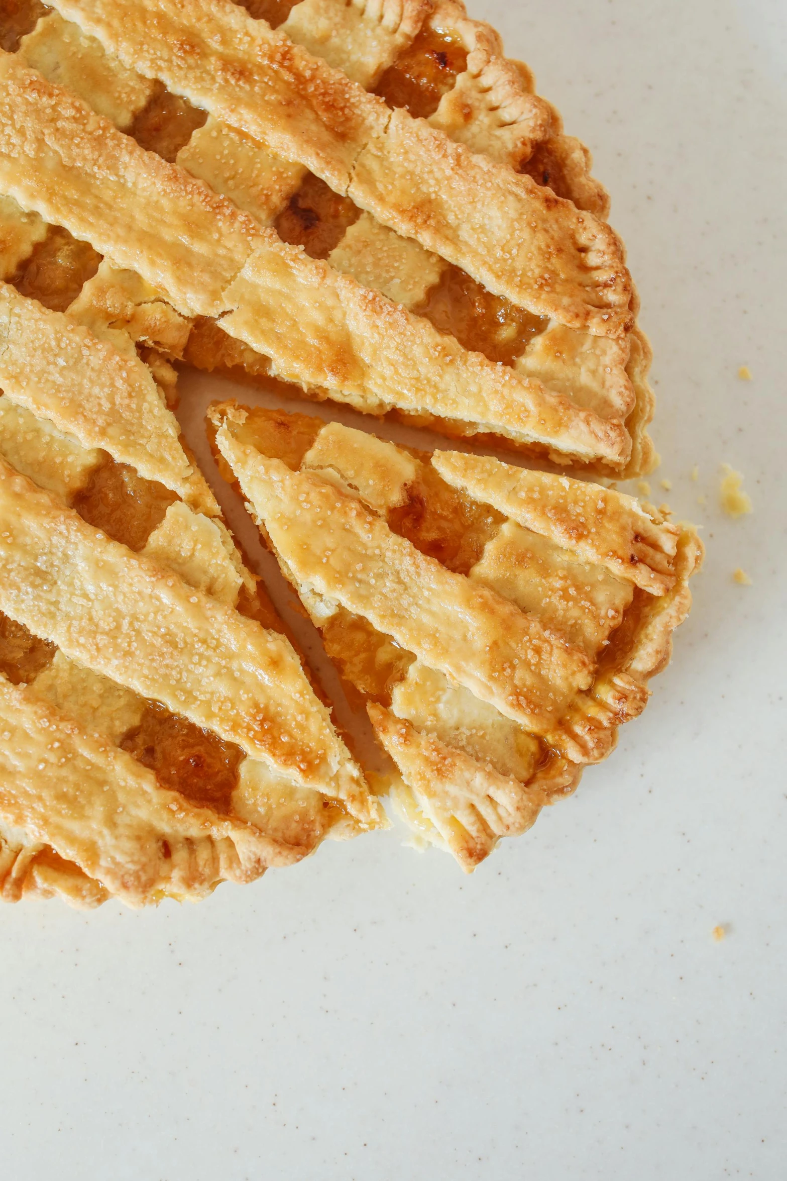 a close up of a pie on a table