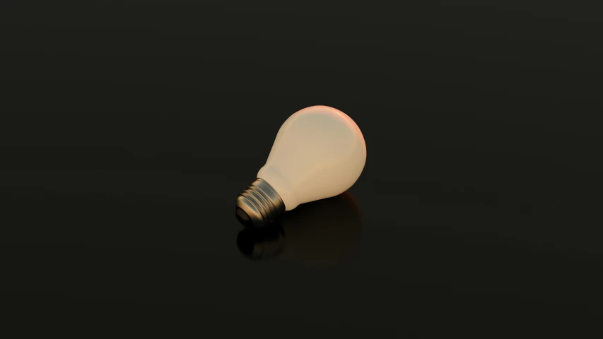 a white light bulb sitting on top of a black surface, a raytraced image, by Niels Lergaard, gradient light red, stylized pbr, vanilla - colored lighting, glowy