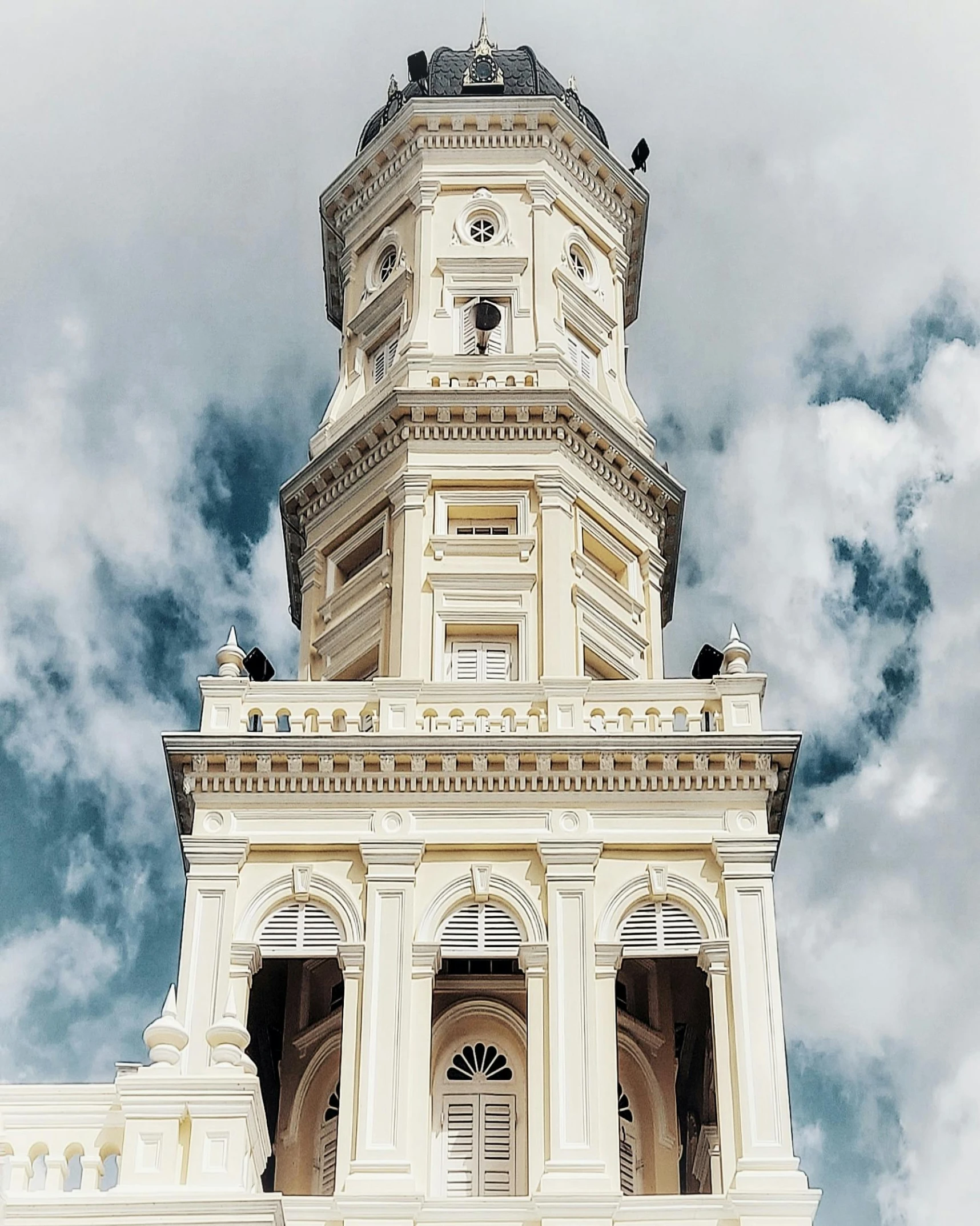 a tall tower with a clock on top of it, inspired by Frederick Goodall, unsplash contest winner, baroque, calcutta, elevation view, exterior, coloured photo