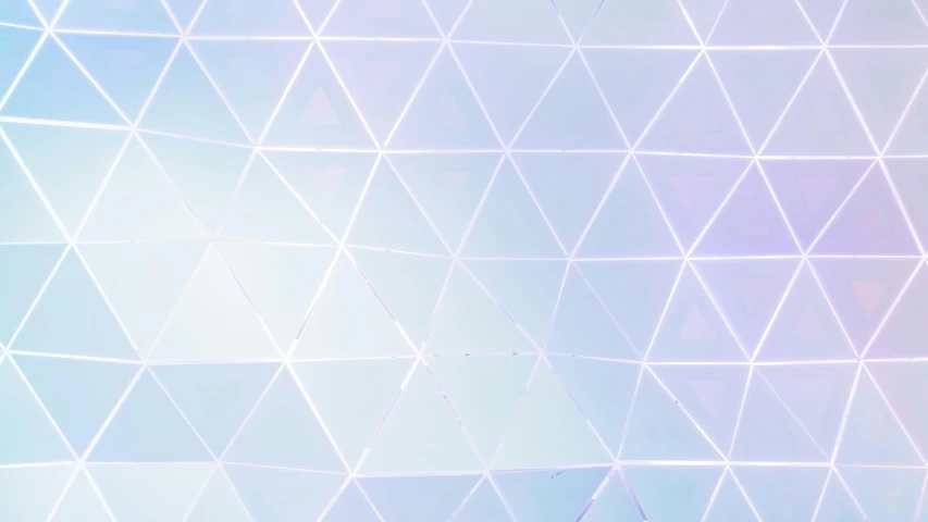 a close up of a net with a blue sky in the background, a hologram, inspired by Buckminster Fuller, trending on unsplash, holography, pastel purple background, triangular elements, clean white background, with glowing windows