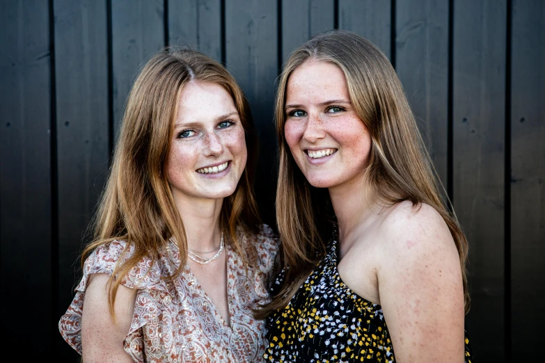 a couple of women standing next to each other, head and shoulders photography, avatar image, liam brazier, siblings