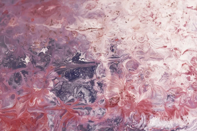 a close up of a painting on a piece of paper, a detailed painting, inspired by Julian Schnabel, pexels, metaphysical painting, pink water in a large bath, 144x144 canvas, fractal detail, shades of purple