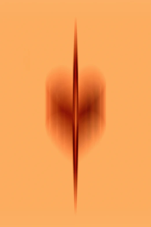 a heart shaped object on an orange background, an album cover, inspired by Lucio Fontana, reddit, abstract illusionism, apophysis, spears, spire, 2010s