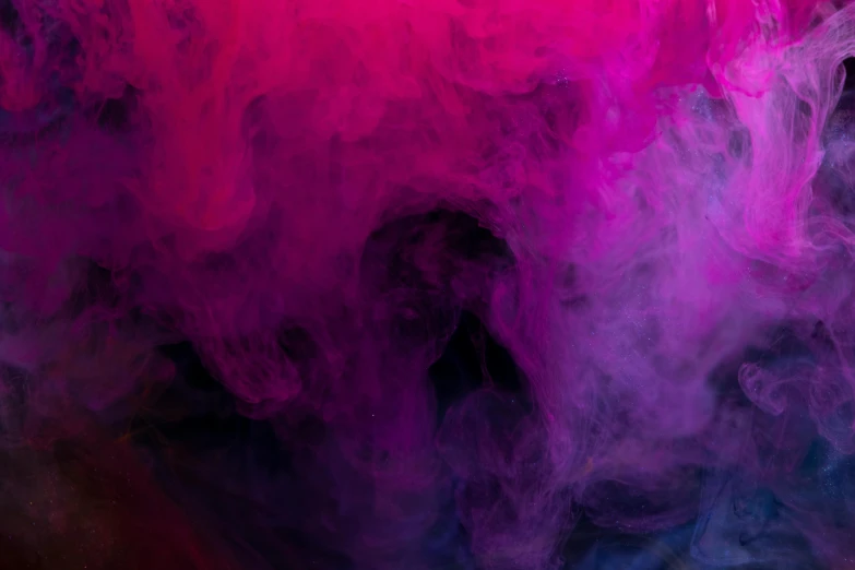 a close up of colored smoke on a black background, inspired by Kim Keever, pexels, purple and pink, underwater ink, mdma, pink cloudy background