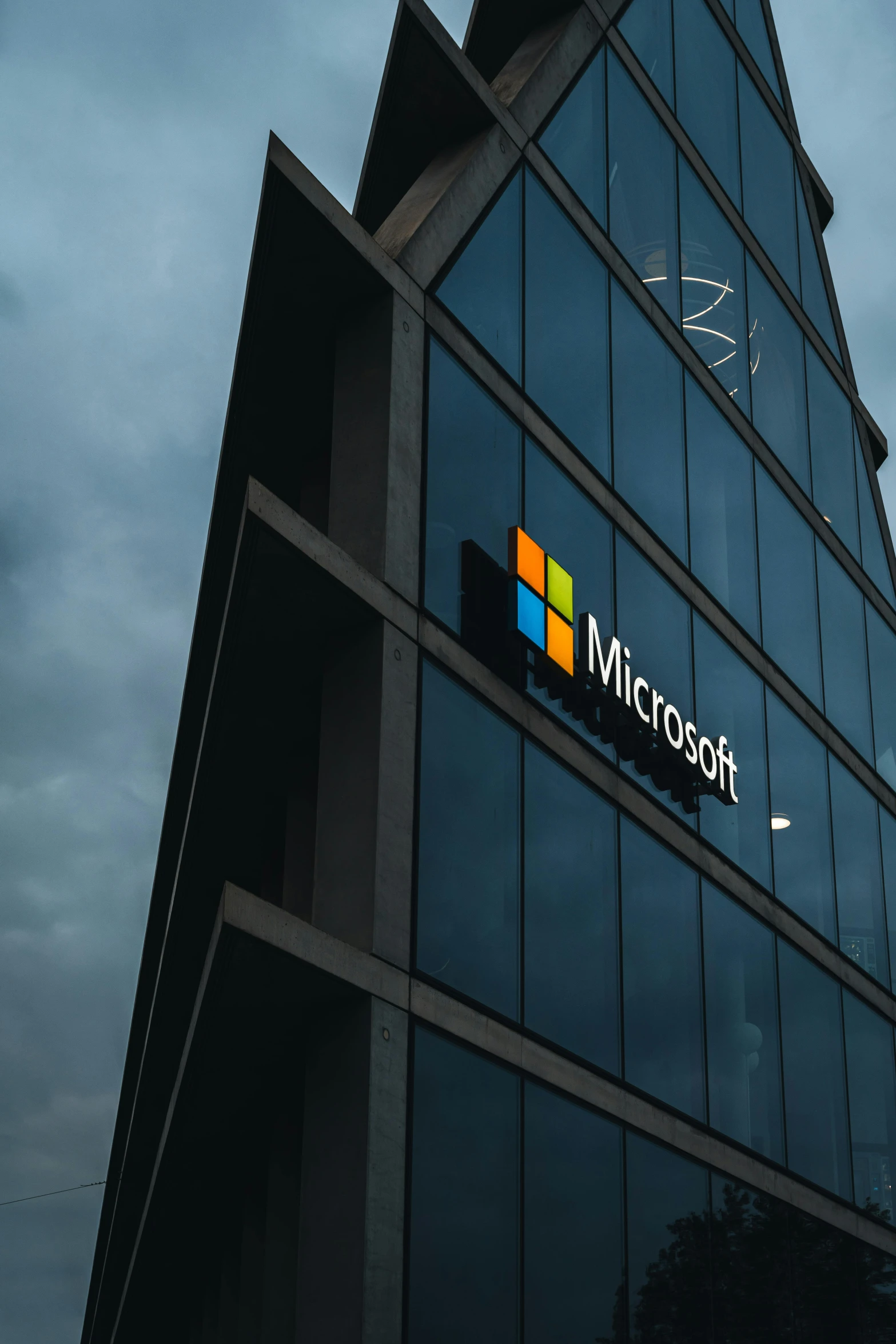 a tall building with a microsoft logo on it, a picture, unsplash, thumbnail, 8k octan photo, multiple stories, leaked photo