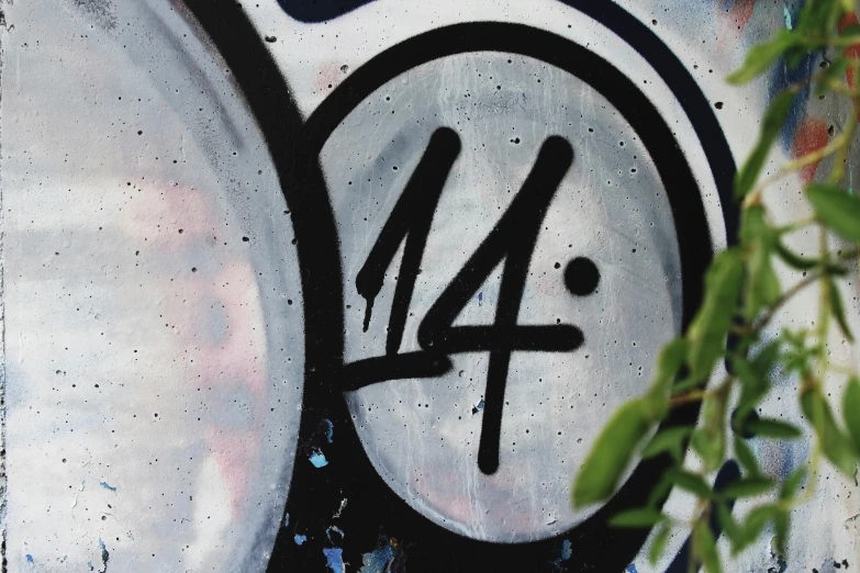 a close up of a clock with graffiti on it, an album cover, unsplash, graffiti, 1 8 2 4, high detail - n 4, numerical, an overgrown