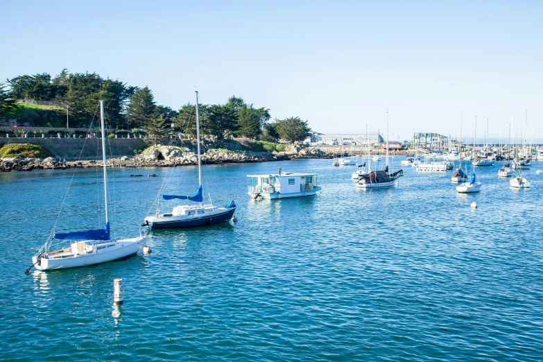 a group of boats floating on top of a body of water, happening, bay area, harbour, azure blue water, profile image