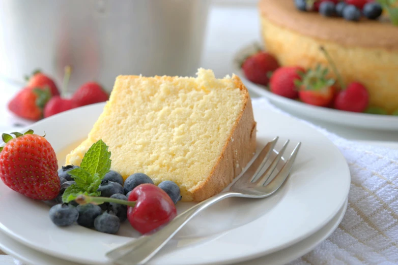 a piece of cake sitting on top of a white plate, by Eizan Kikukawa, unsplash, blender, flan, high quality product image”