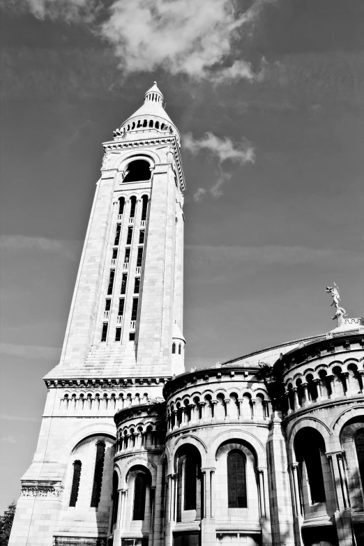 a black and white photo of a clock tower, inspired by François Barraud, nice, temples, monochrome color, heaven in the top