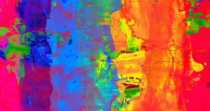 a painting with multiple colors of paint on it, inspired by Richter, abstract art, normal map, thermography, digital art - n 9, looking left