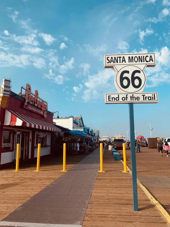 a street sign sitting on the side of a road, a picture, boardwalk, route 6 6, 🚿🗝📝, profile image