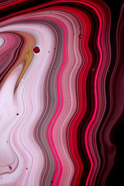 a close up of a painting of a woman's face, by Doug Ohlson, trending on pexels, abstract art, red liquid, agate, pink, ( ( fractal waves ) )