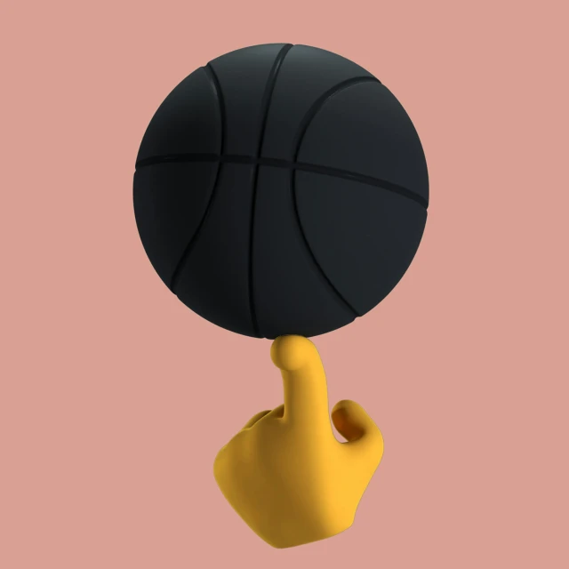 a hand holding a basketball on top of a ball, trending on artstation.', giving the middle finger, 3 d object, black and yellow