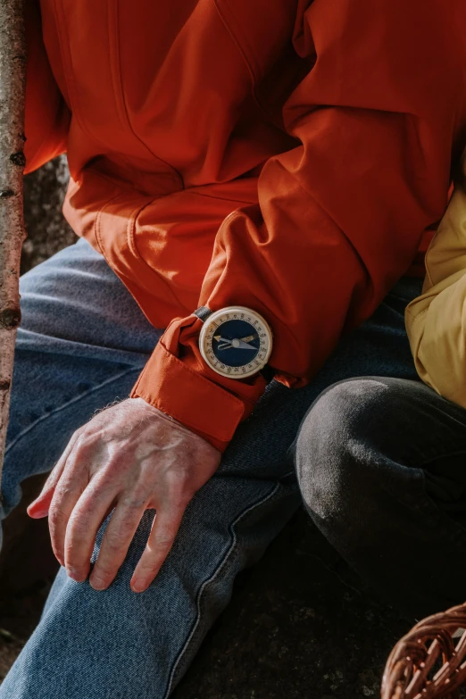 a couple of people sitting next to each other, dials, wearing adventure gear, organic detail, detailed product image