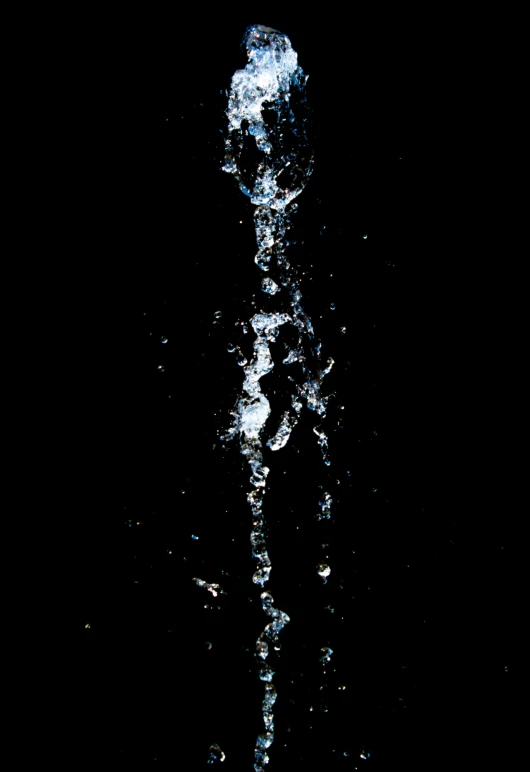 a close up of water pouring from a faucet, by Adam Chmielowski, conceptual art, underwater glittering river, -n 8, tall, black splashes