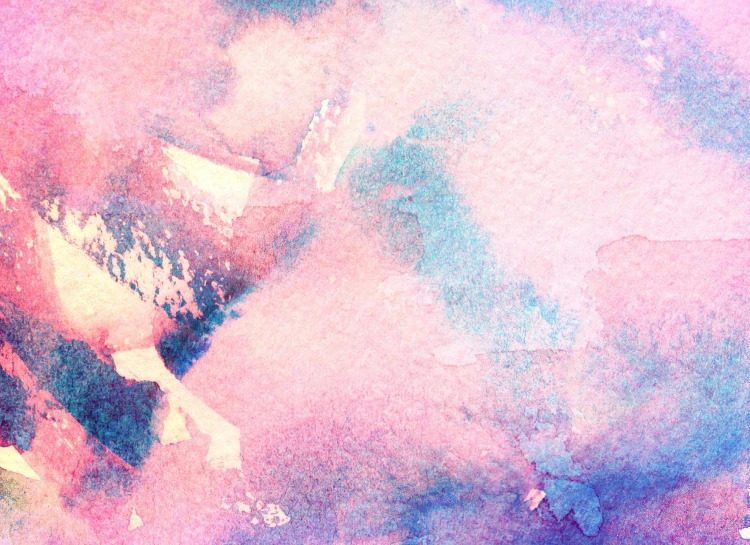 a close up of a watercolor painting of a person on a surfboard, an album cover, inspired by Julian Schnabel, unsplash, lyrical abstraction, cotton candy clouds, digital art - n 9, abstract texture, textured paper