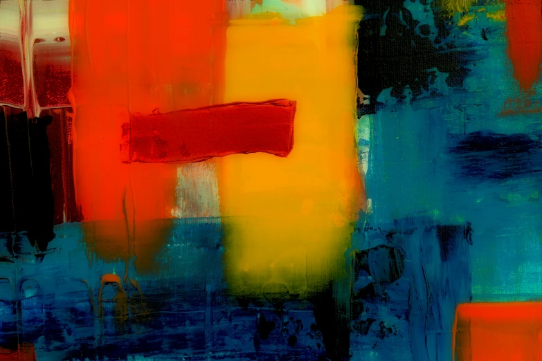 an abstract painting with red, yellow, and blue colors, an abstract painting, inspired by Gerhard Richter, flickr, square, brett amory, 15081959 21121991 01012000 4k, in the evening