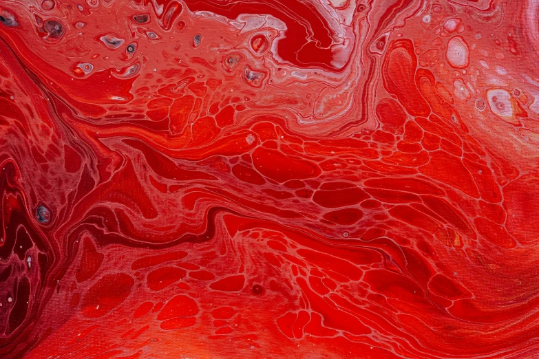 a close up of a red liquid substance, an album cover, flickr, abstract art, 15081959 21121991 01012000 4k, marble texture, acrylic liquid colors, red grass