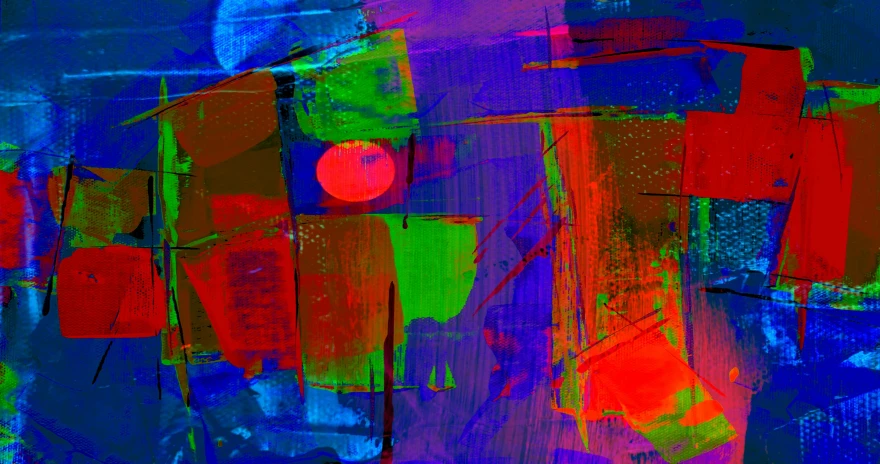 a painting of a traffic light on a city street, an abstract painting, inspired by Hans Hofmann, flickr, lyrical abstraction, digital art - n 9, night colors, full of colour 8-w 1024, springtime vibrancy