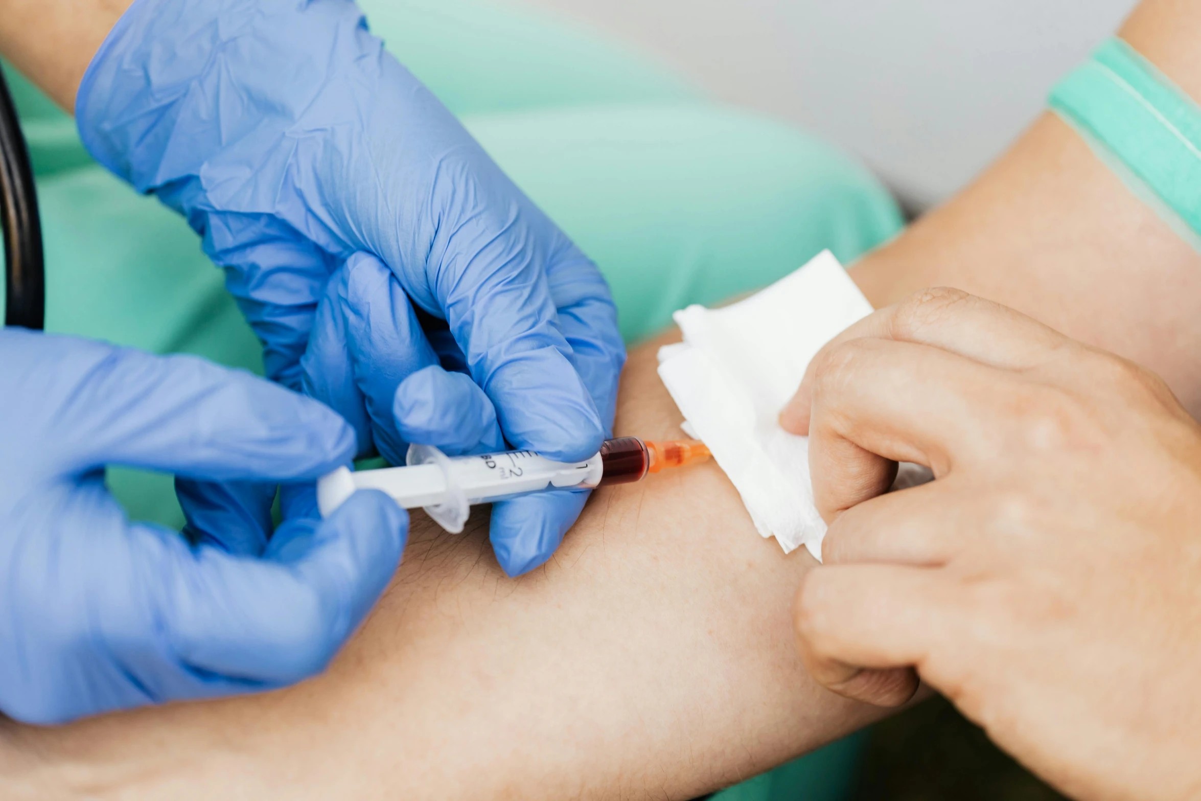 a person getting an injection from a doctor, a photo, by Matija Jama, shutterstock, hurufiyya, blue veins, instagram post, 🦩🪐🐞👩🏻🦳, holding a staff