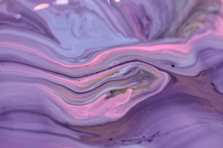 a close up of a bowl of liquid, inspired by Yanjun Cheng, trending on pexels, metaphysical painting, light purple, happy trippy mood, pearlescent skin, fluid lines