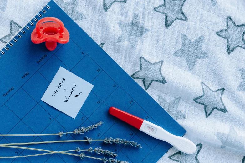 a pair of scissors sitting on top of a piece of paper, a picture, by Julia Pishtar, pexels contest winner, star charts, pregnancy, blue and red color scheme, whiteboards