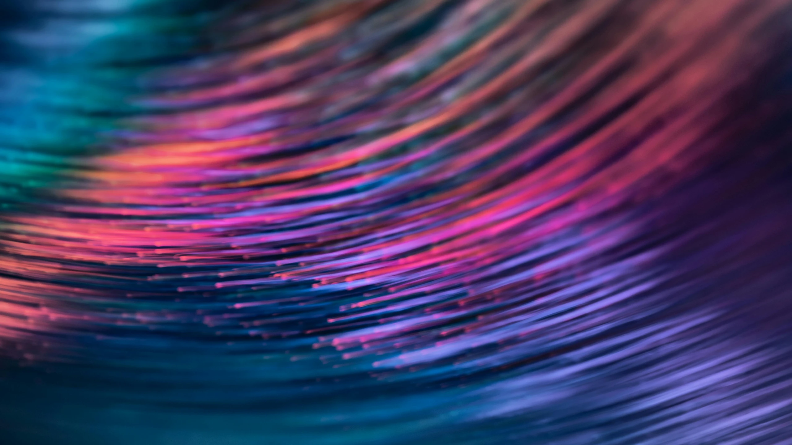 a blurry photo of a rainbow colored background, a microscopic photo, inspired by Gabriel Dawe, unsplash, rippling muscles, thin wires, magenta and blue, rippling reflections