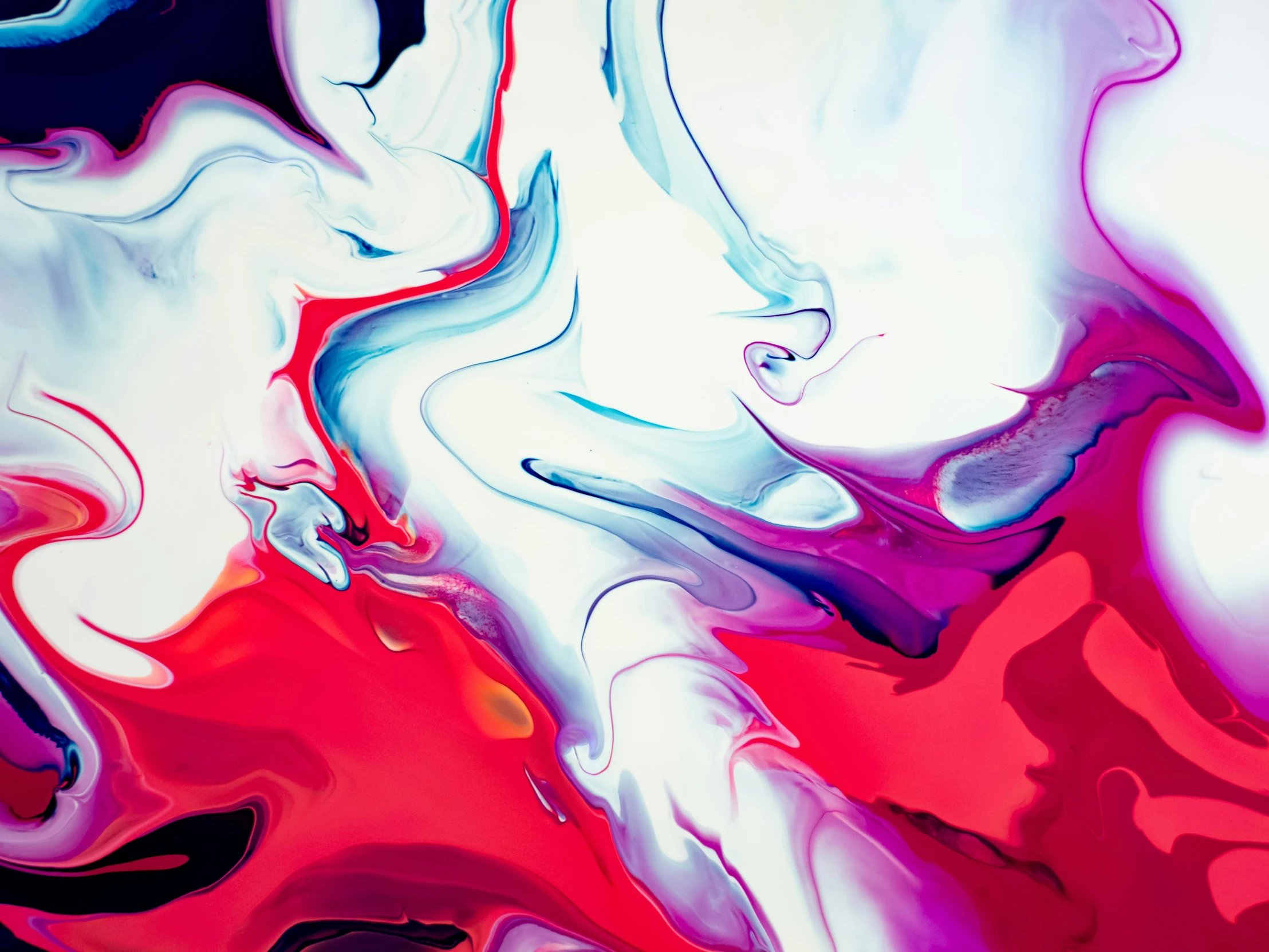 a close up of a painting on a wall, inspired by Yanjun Cheng, trending on pexels, abstract art, red fluid, illustration iridescent, red and white neon, nielly