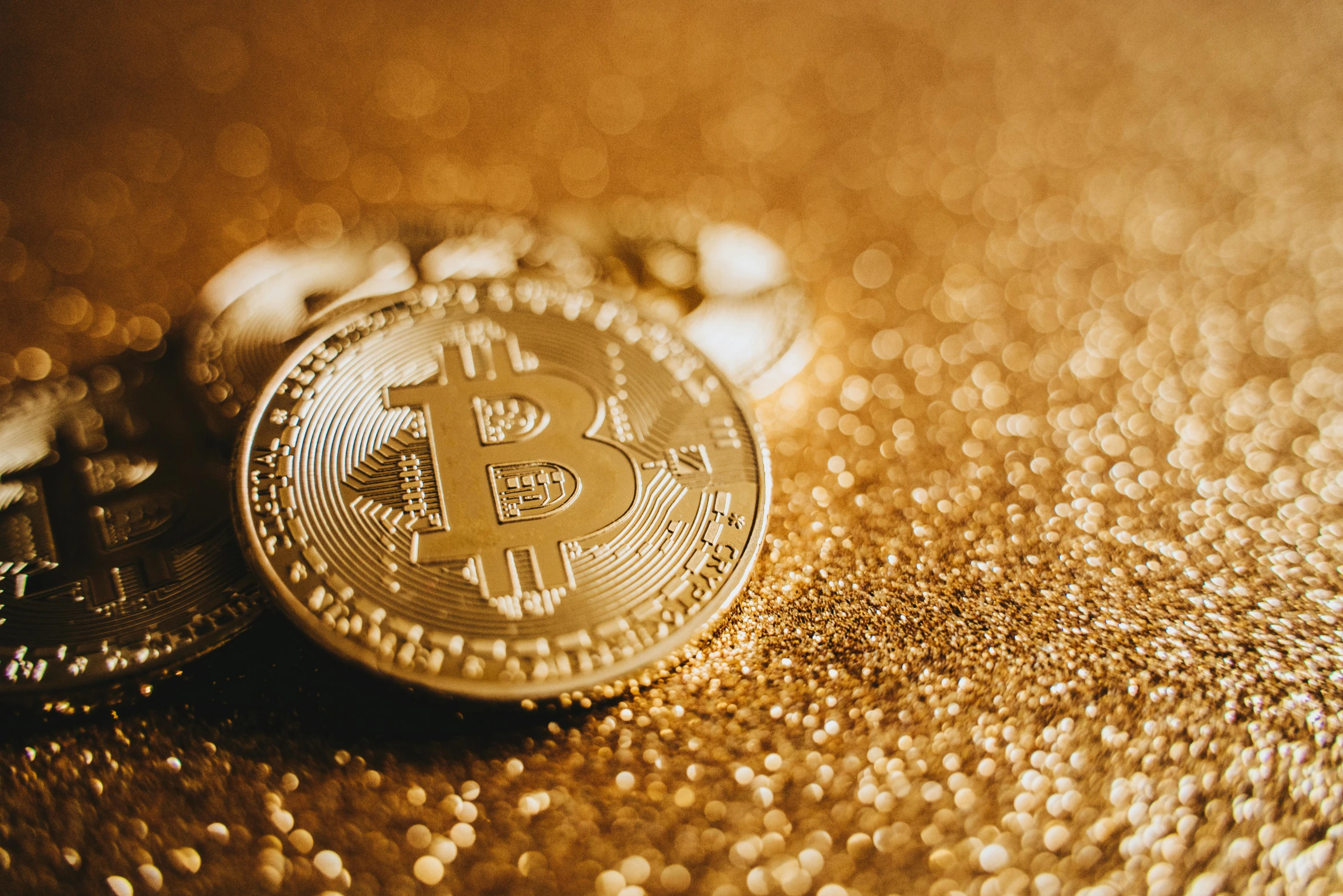 a bitcoin sitting on top of a pile of coins, by Julia Pishtar, trending on unsplash, relaxed. gold background, embellished sequined, 💋 💄 👠 👗, thumbnail