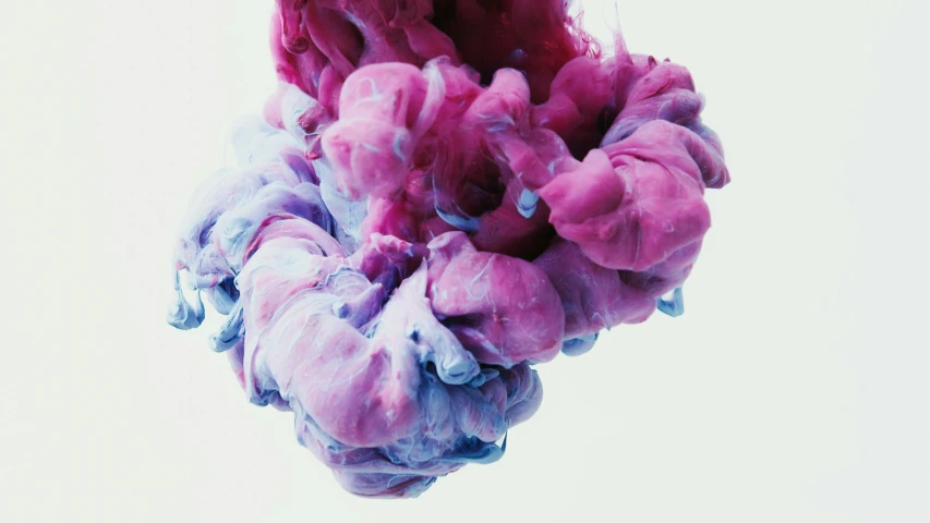 a close up of a pink and blue substance, inspired by Alberto Seveso, trending on pexels, liquid smoke, a purple fish, instagram post, inks