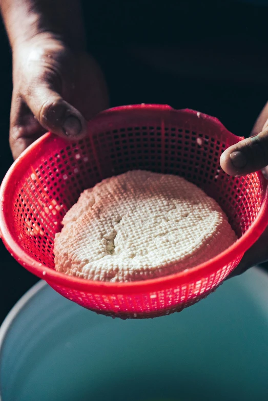 a close up of a person holding a bowl of food, shipibo, yeast, thumbnail, nets