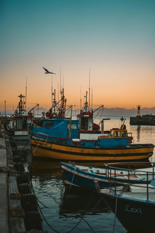 a number of boats in a body of water, pexels contest winner, romanticism, south african coast, docked at harbor, high quality product image”, predawn