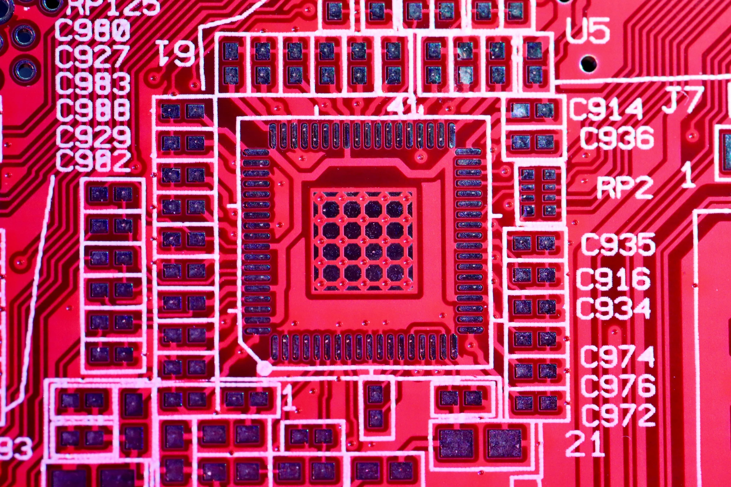 a close up of a computer mother board, by Jon Coffelt, red grid, square, bangalore, plans