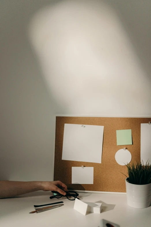 a person sitting at a desk working on a laptop, a picture, trending on pexels, visual art, walls are made of dry wall, whiteboards, brown, good lighted photo