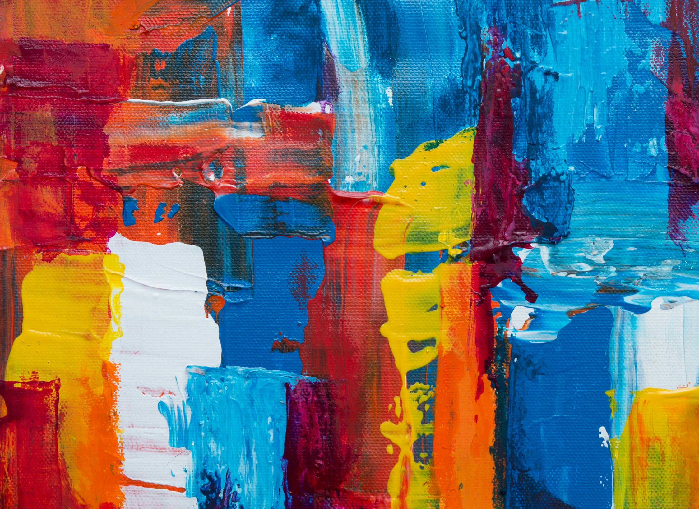 a painting with multiple colors of paint on it, pexels contest winner, abstract expressionism, red yellow blue, impasto painting, futuristic painting, having a good time