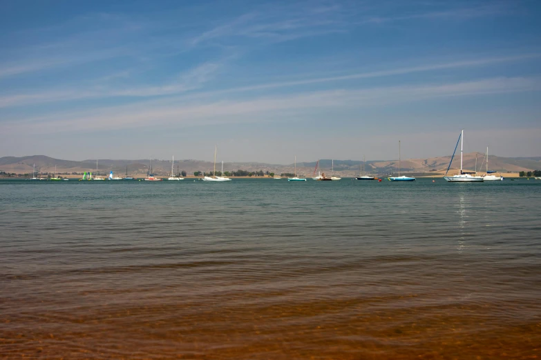 a number of boats in a body of water, pexels contest winner, les nabis, luxor, distance view, soft shade, panoramic