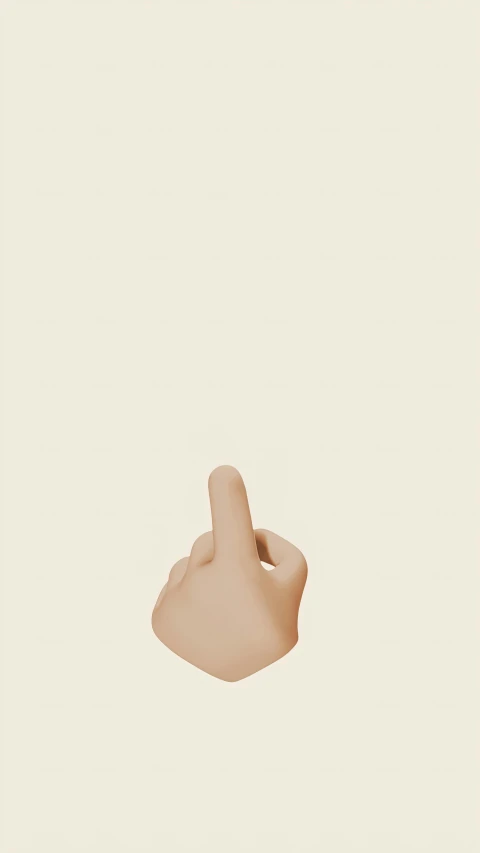 a close up of a finger on a white background, an album cover, inspired by Edward Ruscha, unsplash, conceptual art, beige, digital art emoji collection, ffffound, giving the middle finger