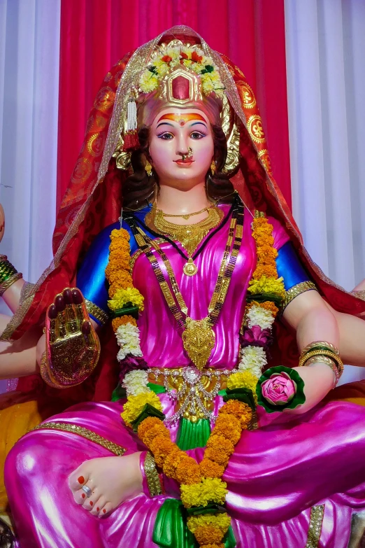 a close up of a statue of a woman, a statue, samikshavad, a brightly colored, sitting down, satanic, clean image