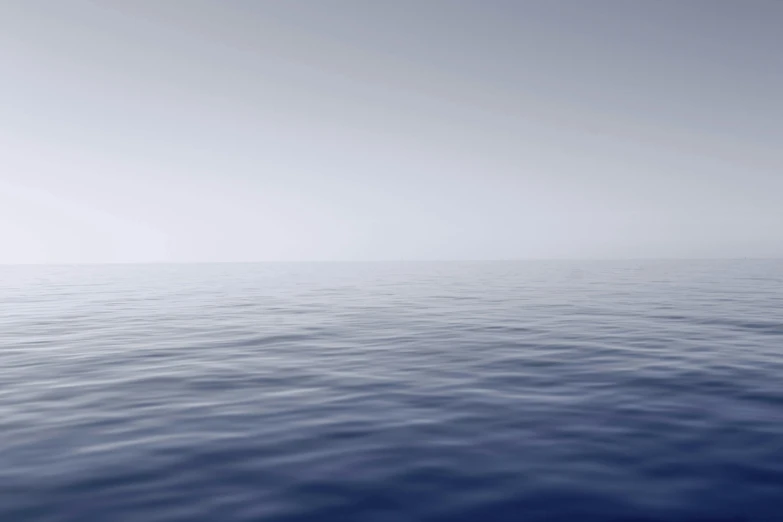 a large body of water with a boat in the distance, minimalism, smooth surface render, deep in the ocean, fading off to the horizon, looking towards camera