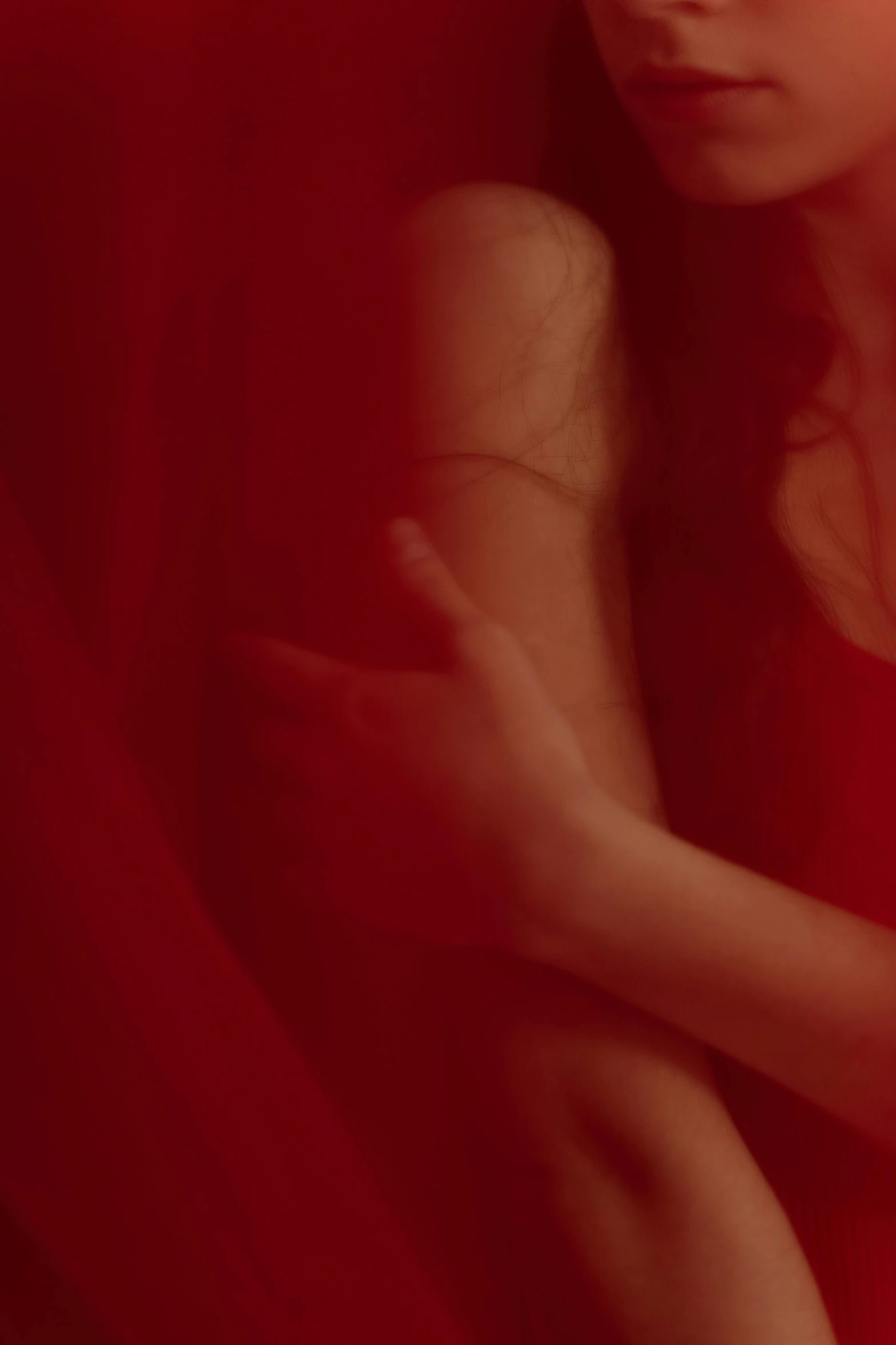 a woman in a red dress holding a baseball bat, inspired by Nan Goldin, symbolism, red silk flowing fabric, promo image, detail shot, alex kanevsky