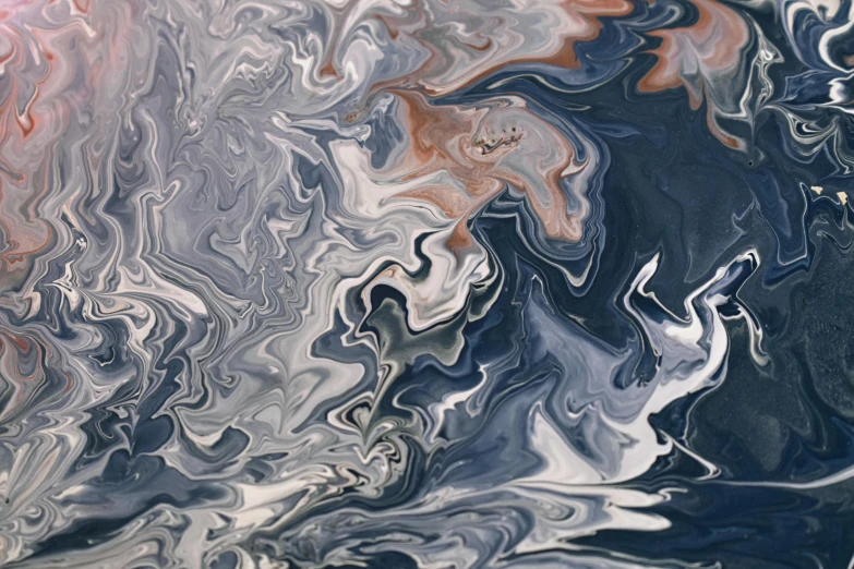 a close up of a painting of a body of water, inspired by André Masson, pexels contest winner, generative art, marble material, light and dark, nasa image, silver and muted colors