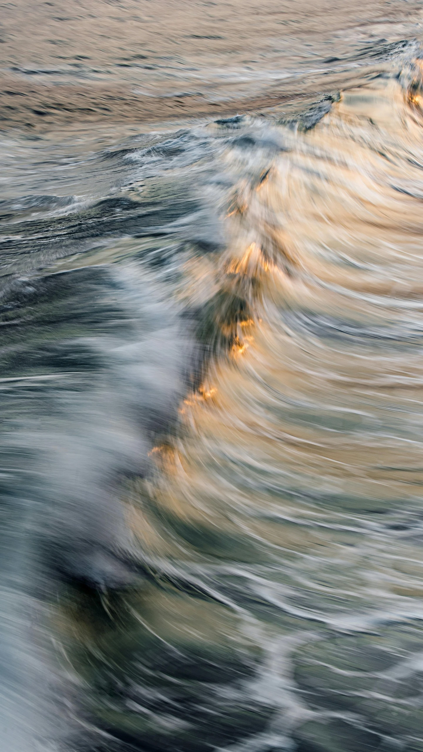 a man riding a wave on top of a surfboard, an album cover, by Andrew Geddes, pexels contest winner, lyrical abstraction, river stream, last light, oil on water, water caustics