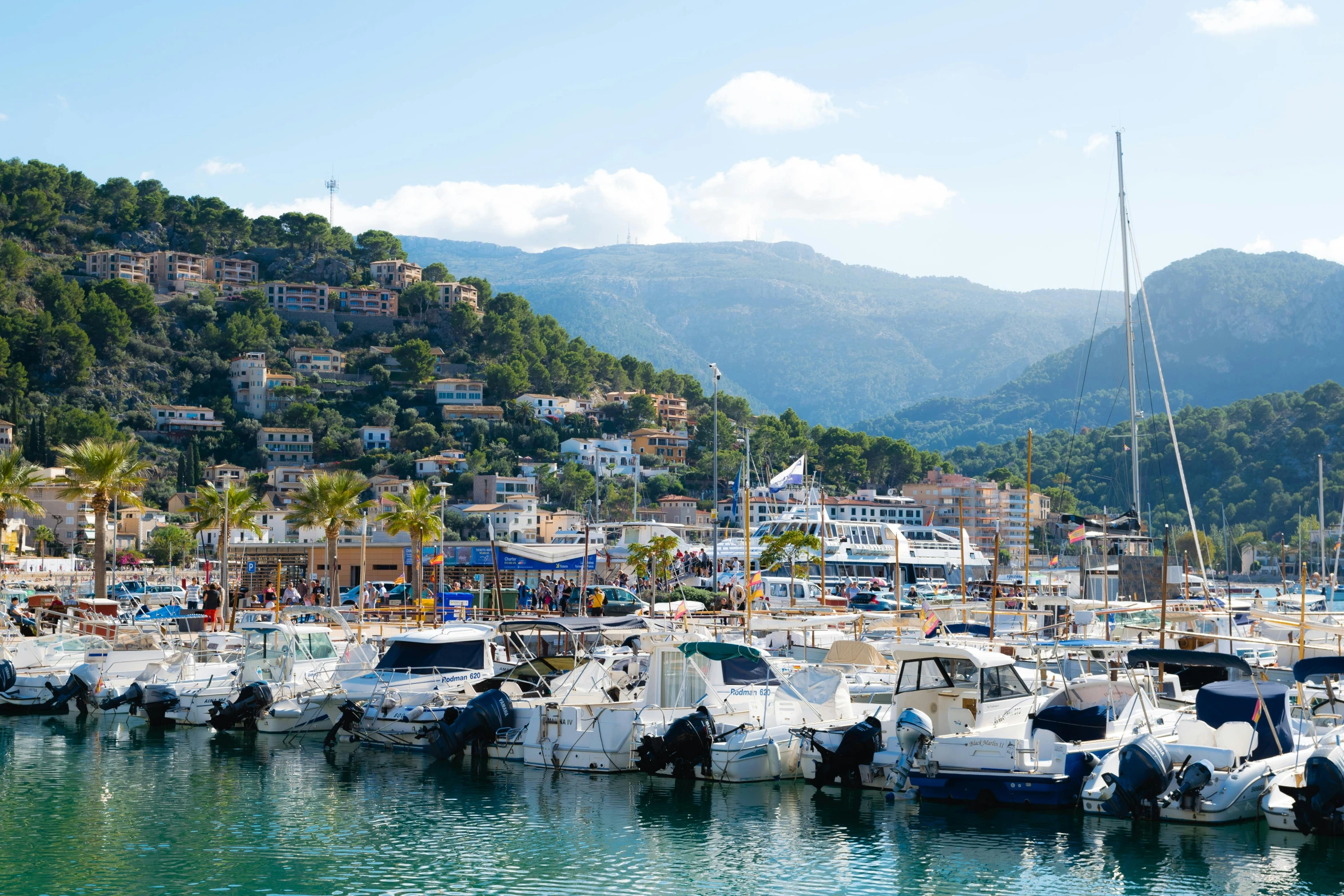 a number of boats in a body of water, pexels contest winner, fauvism, costa blanca, square, cinematic very crisp, picton blue