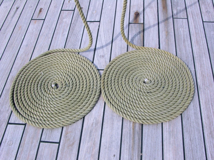 a close up of a rope on a boat, an album cover, flickr, dau-al-set, adult pair of twins, olive green, random circular platforms, benches