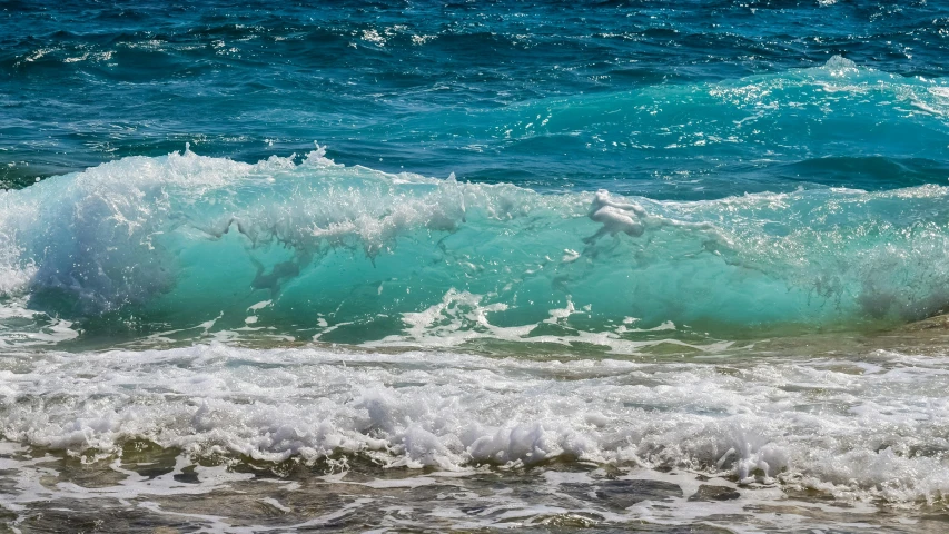 a person riding a surfboard on top of a wave, pexels contest winner, renaissance, turquoise palette, shoreline, detailed sea, family photo